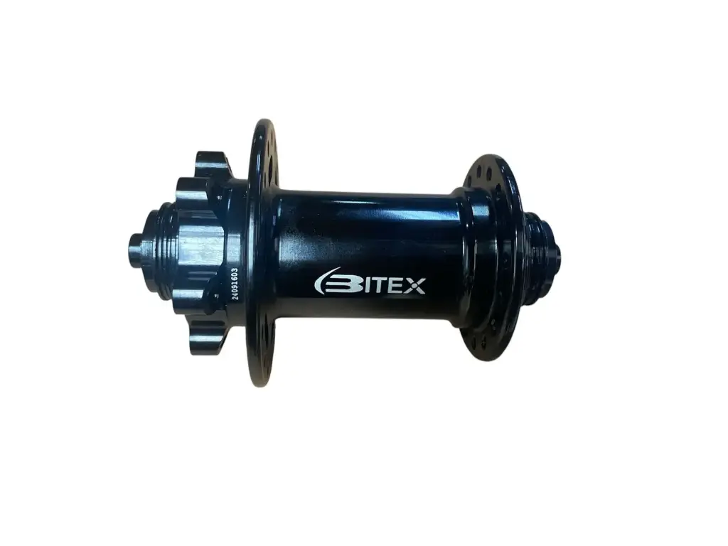 MAZA DELANTERA MTB BITEX MTF 6B 15x100mm NEGRA 32H "J" CON ADAPTADORES QR Y 20X100mm