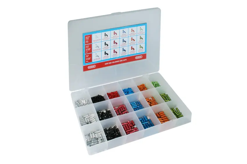 CAJA DE TERMINALES Y FERULAS SURTIDA 6 COLORES "END CAPS"