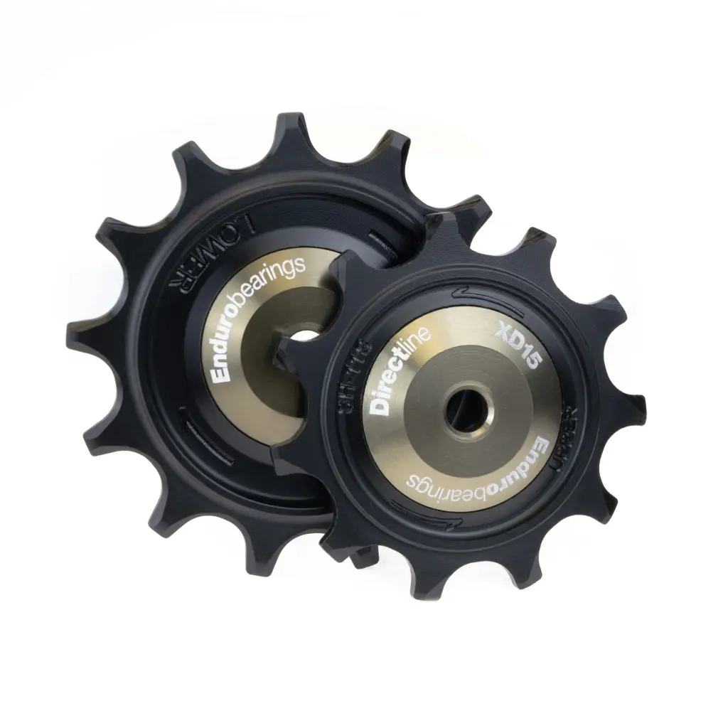 BKCJ-0457 - POLEAS DE CAMBIO DIRECTLINE DE 11/13 DIENTES, BALERO HÍBRIDO CERÁMICO XD15, DELRIN MECANIZADO PARA DESVIADORES SHIMANO GRX DE 11 Y 12 VELOCIDADES (ORIFICIO PARA PERNO DE 5 MM)