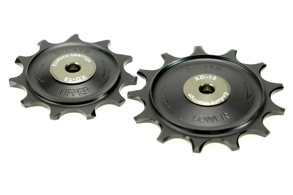 BKCJ-0351 - POLEAS DE CAMBIO DE 11/13 DIENTES, BALERO HÍBRIDO CERÁMICO XD15, DELRIN MECANIZADO PARA DESVIADORES SHIMANO GRX DE 11 VELOCIDADES (ORIFICIO PARA TORNILLO DE 5 MM) - NEGRO