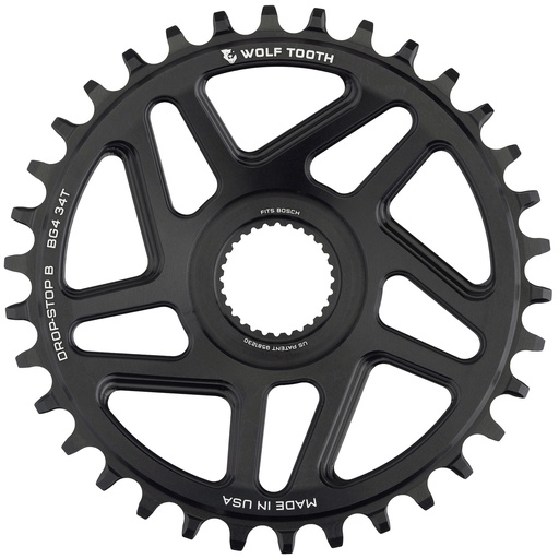 [WT-BG4-34-B] MONOPLATO PARA BICICLETA ELECTRICA BOSH 34T DROP-STOP B WOLFTOOTH NEGRO