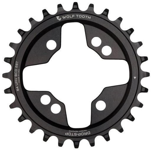 [WT-6428-UNVSL] WOLFTOOTH MONOPLATO 28T 96 mm BCD para Shimano XT M8000 y SLX M7000 64 mm BCD